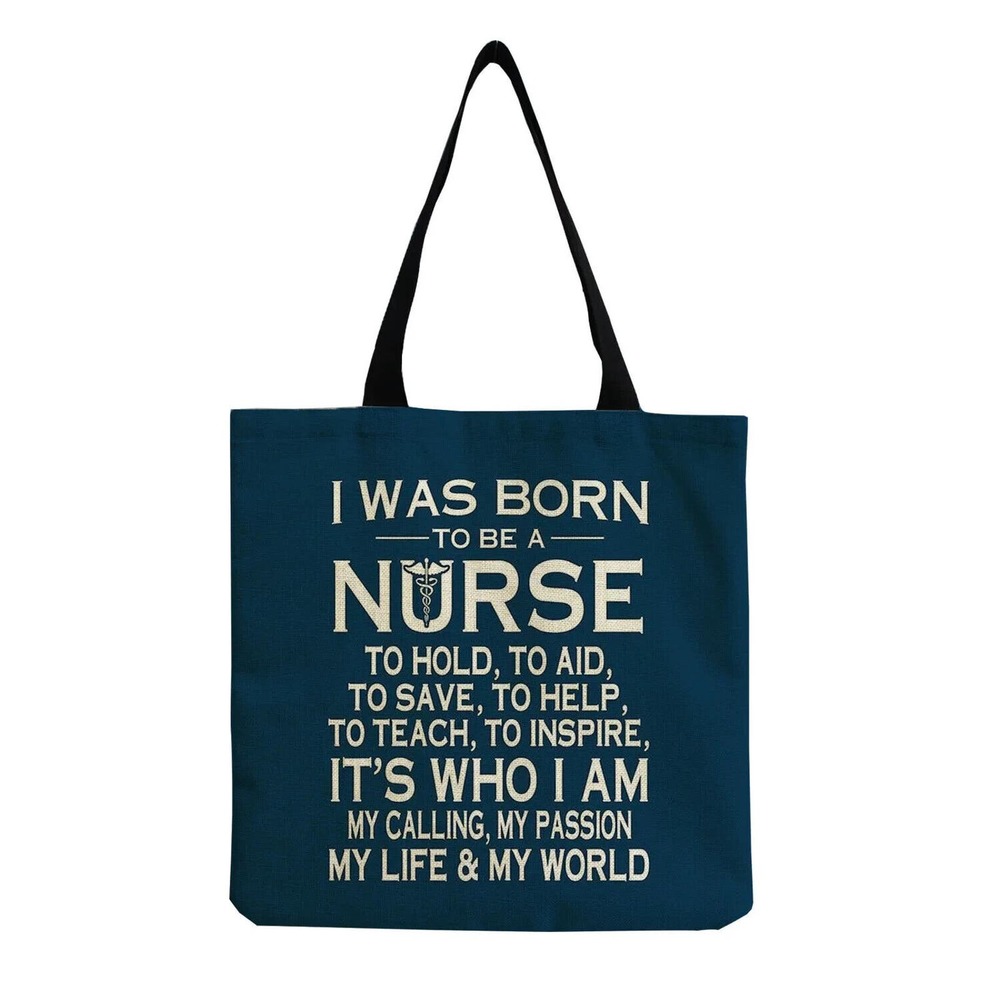 Nurse Nursing Pride Linen Tote Bag I Was Born To Be A Nurse